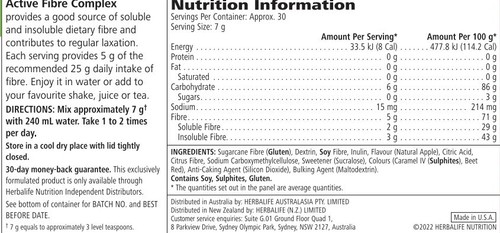 Herbalife Active Fibre (apple flavour) - Express Free Delivery AUS - Picture 2 of 2