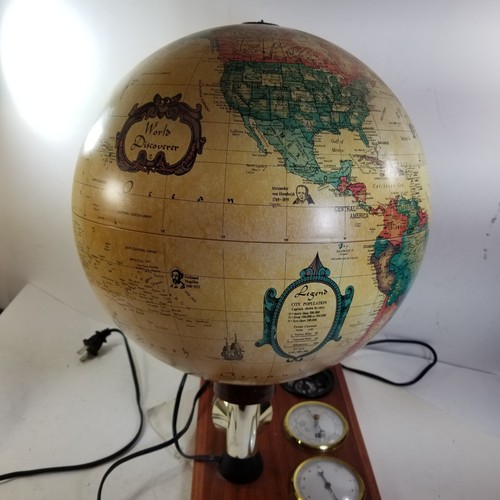 Lighted Scan-Globe Denmark 12” World Discoverer w/Weather Station Works 1980s - Picture 11 of 20