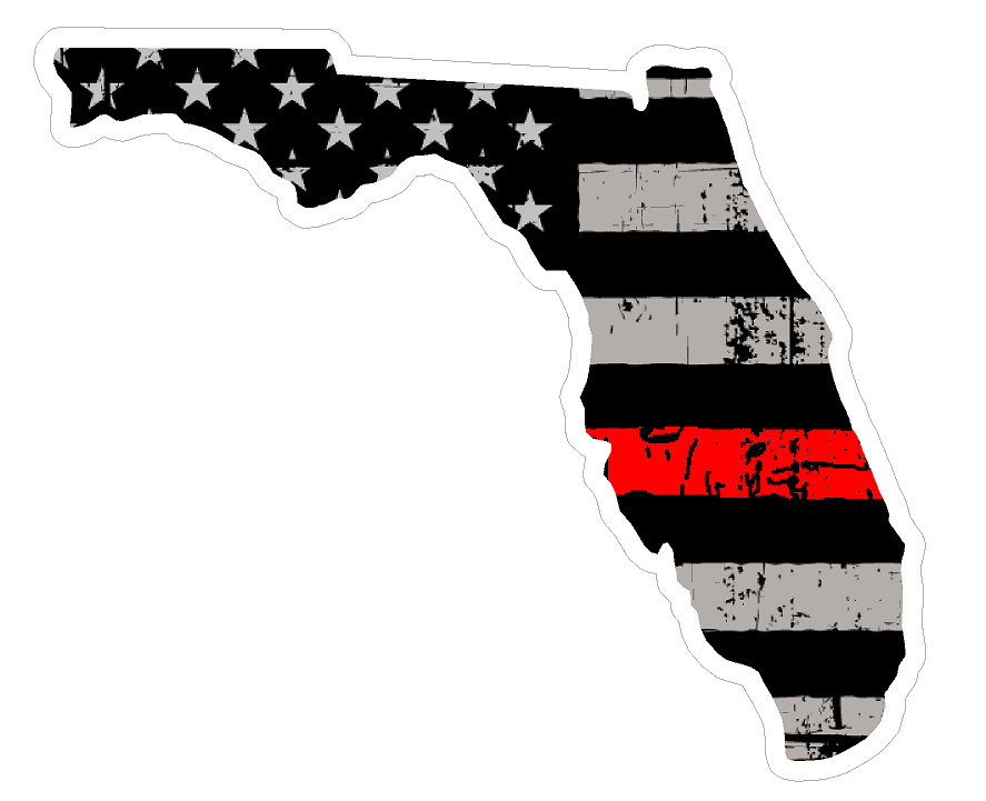 Florida State (C1) Thin Red Line Vinyl Decal Sticker Car/Truck Laptop/Netbook 