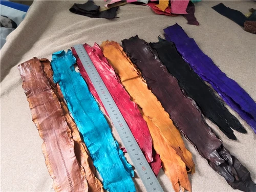 2x Real Fish Skin Leather Genuine Eel Leather Eel Fish Skin Material Craft - Picture 2 of 30