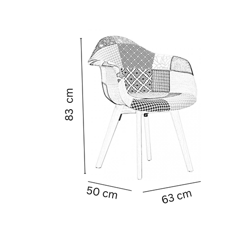 Patchwork Dining Set - 4 x Fabric Chairs & a Modern Dining Table - Picture 36 of 56