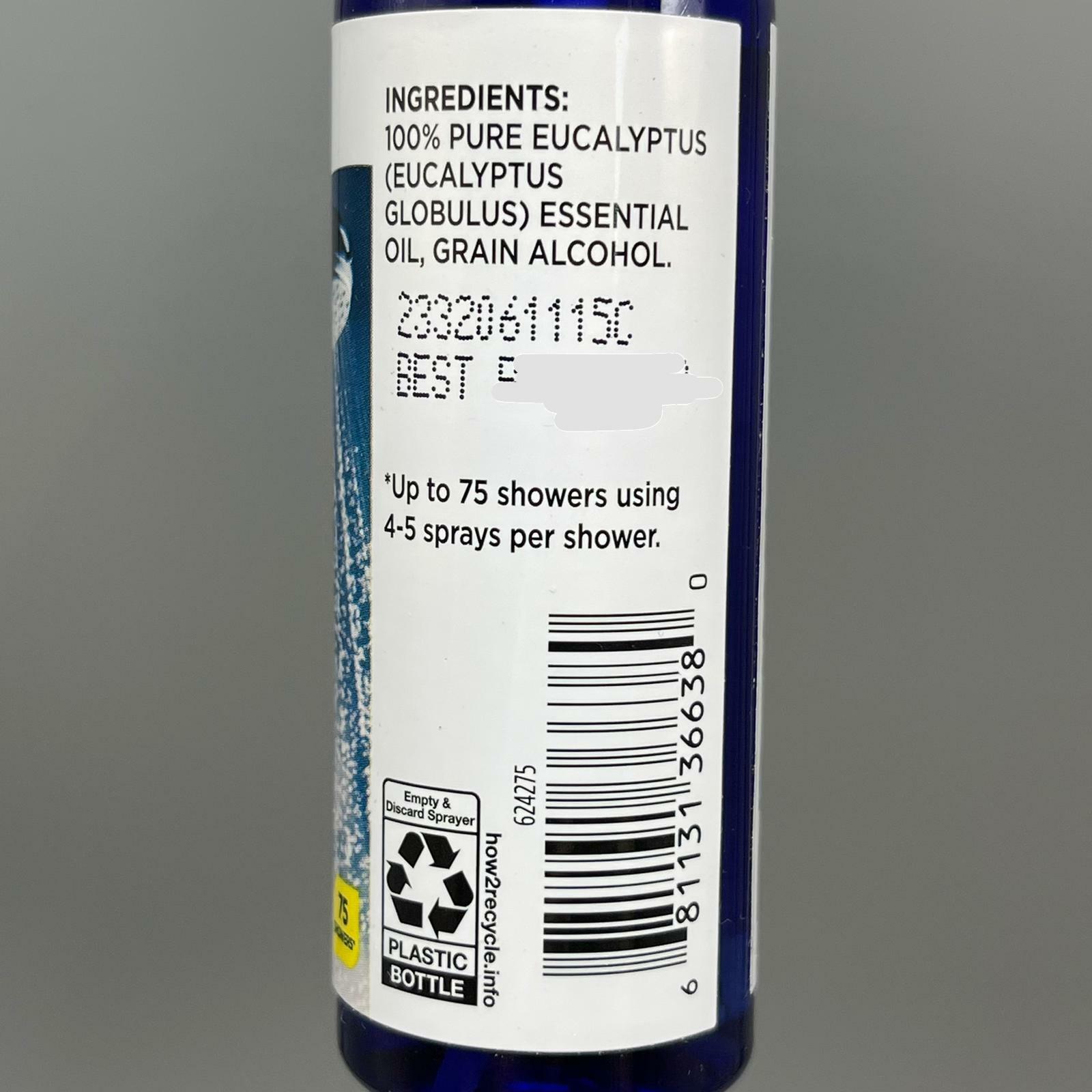 Equate Steam Shower Spray Eucalyptus 2 fl. oz 3PK Exp 10/23