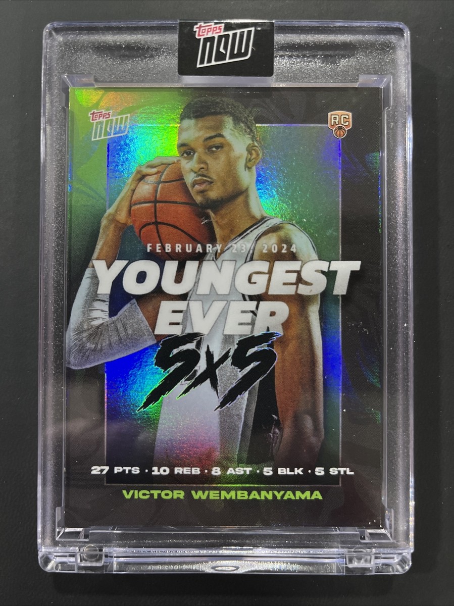 2023-24 Topps Now VICTOR WEMBANYAMA RC Youngest Ever 5x5, IN-HAND