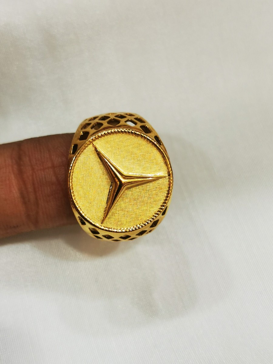 Mercedes Benz - 18k Gold Plated Ring For Men - Car Lover