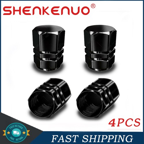 4PC Black Al alloy Tire Valve Air Dust Cover Stem CapsWheel Car Truck