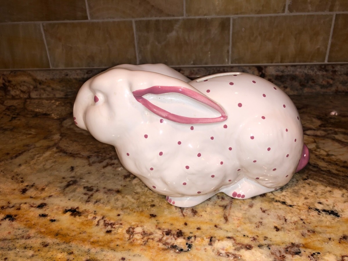 TIFFANY & CO AUSTRIA Bunny Rabbit White With Pink Polka Dots TIFFANY & CO AUSTRIA Bunny Rabbit White With Pink Polka Dots