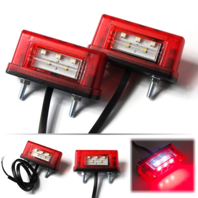 Rote Kennzeichenleuchte 96x62mm - Universal Für Anhänger, LKW, Wohnmobile