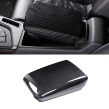 Carbon ABS Center Console Armrest Box Cover Trim For Audi A4 B9 A5 2018-2021 LHD