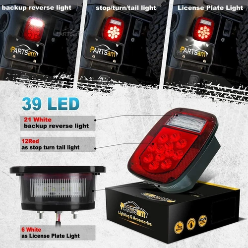 For 87-95 Jeep Wrangler YJ LED Headlights 7x5" + Tail Lights Turn Signal Combo - Picture 11 of 12