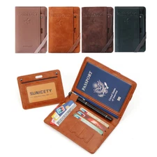 Slim Passport Cover Wallet for Women Men Family Travel Passport Book Holder Case