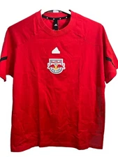 ADIDAS MLS RED BULL NEW YORK DESIGNED For GAME DAY TEE SHIRT RED [IQ0741] Sz M