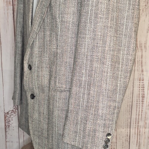 Vintage Haggar Gallery Blazer Mens 40R Gray Check Pinstripe Ventless - Picture 5 of 11