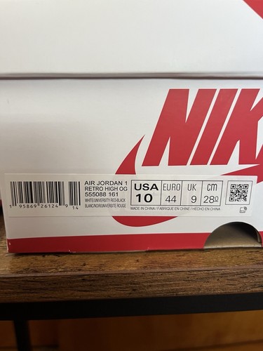 Nike Air Jordan 1 Retro High OG HERITAGE White/University Red Size 10 - Picture 2 of 8