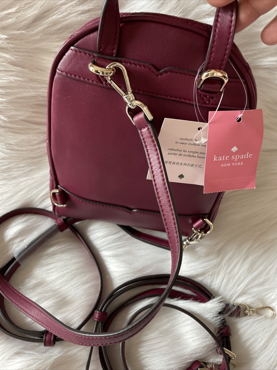 Kate Spade New York Natalia Blackberry Mini Convertible Backpack Multi Ways New Kate Spade New York Natalia Blackberry Mini Convertible  main image 2