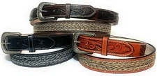 MEN'S WESTERN LEATHER BELT HAND CRAFTED COWBOY RODEO LEATHER BELT, CINTO VAQUERO