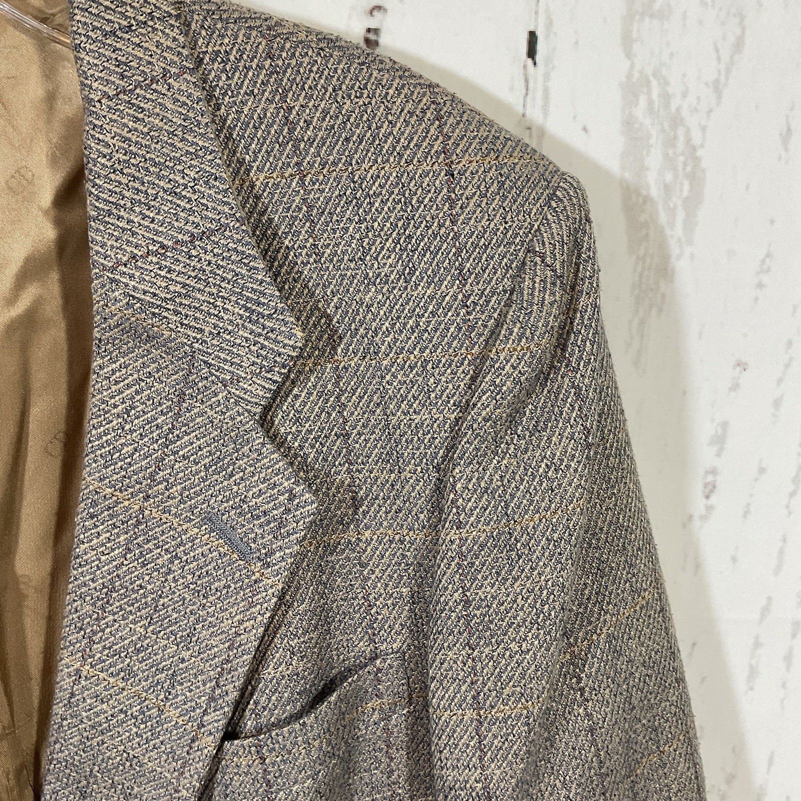 Vintage Christian Dior Tweed Blazer Men 42 Gray Sport Coat 80s Union USA Classic thumbnail 3