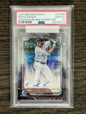 Bryce Rainer 2024 Bowman Draft 1st Chrome Auto BLACK /10 PSA 10 🔥💎