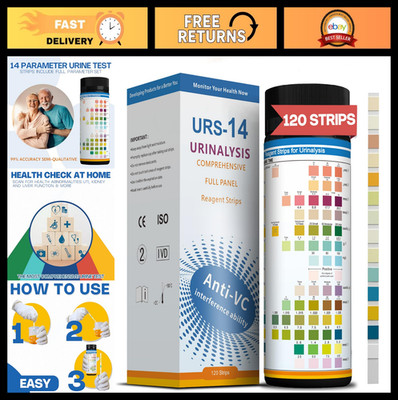 14 Urinalysis Test Strips   Easy Home Health Monitoring, Accurate & Simple Use