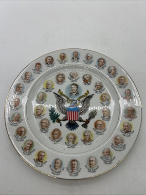US Presidential Plate - G. Washington to Jimmy Carter, 10 in. Made In Japan