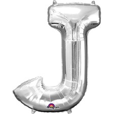 Anagram Silver Foil Mylar Letter J Balloon Super Shape 23" x 33" 1 Per PKG New