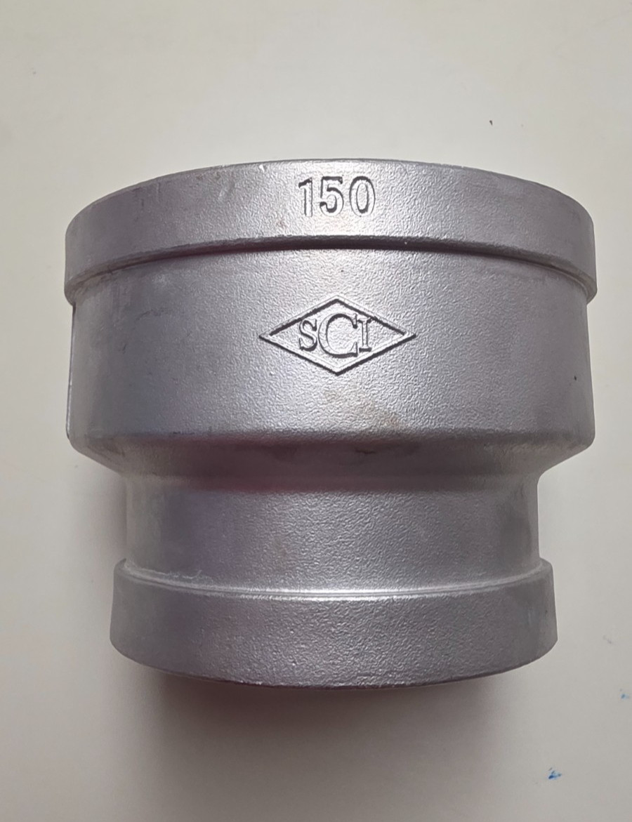 4 in. x 3 in. NPT Threaded - Reducing Coupling - 150# Cast 304 Stainless Steel