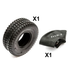 Tyre & Inner Tube 9x3.50-4 9x350-4 4 Ply Block Tread Mobility Scooter 4 Inch