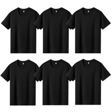 6 PCS Men's Loose Fit Oversized Heavyweight Cotton T-Shirt Short Sleeve S-3XL