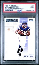 2007 PLAYOFF NFL PLAYOFFS PREVIEW #P-2 ADRIAN PETERSON ROOKIE RC PSA 9