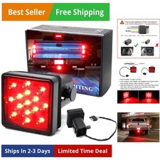 Smoked Lens 15-LED Tow Hitch Receiver Brake Tail Light w/Strobe Feature Compa...
