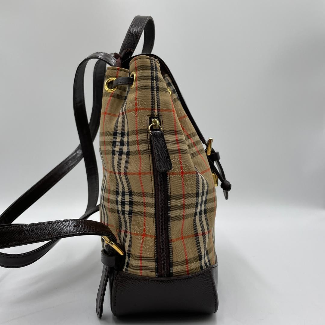 Burberry Leather Drawstring Backpack Shadow Horse… - image 5