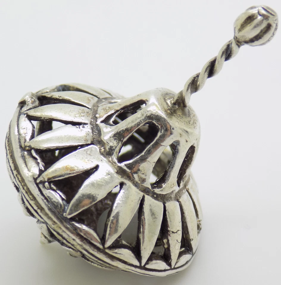 Винтажный итальянский ручной работы подлинный серебряный верхний спиннер твердое фигурка миниатюра - Изображение 3 из 4