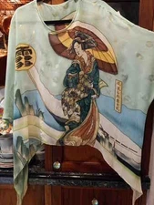 Silk Chiffon  Kimono style Slip on Top One Size