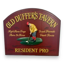 Big Sky Carvers Old Duffers Tavern Made In USA 19 X 16 Wood Plaque Golf Sign