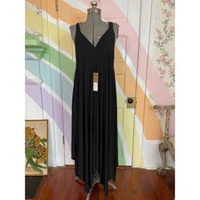 Sugar NWT Black Maxi Halter Dress OS Flowy Minimalist Boho Resort