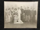 WW2 Wedding Of Military Army Soldier And Men Women Group Antique Snapshot Photo