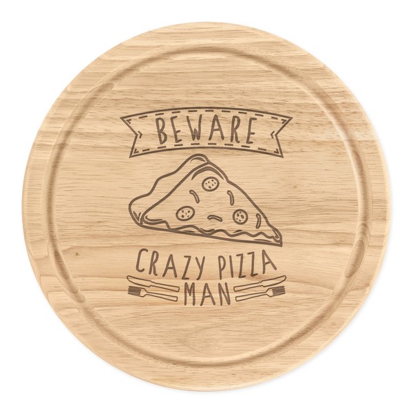Beware VerrüCkte Pizza Mann Rund Zerkleinern KäSebrett Lustig Essen-image