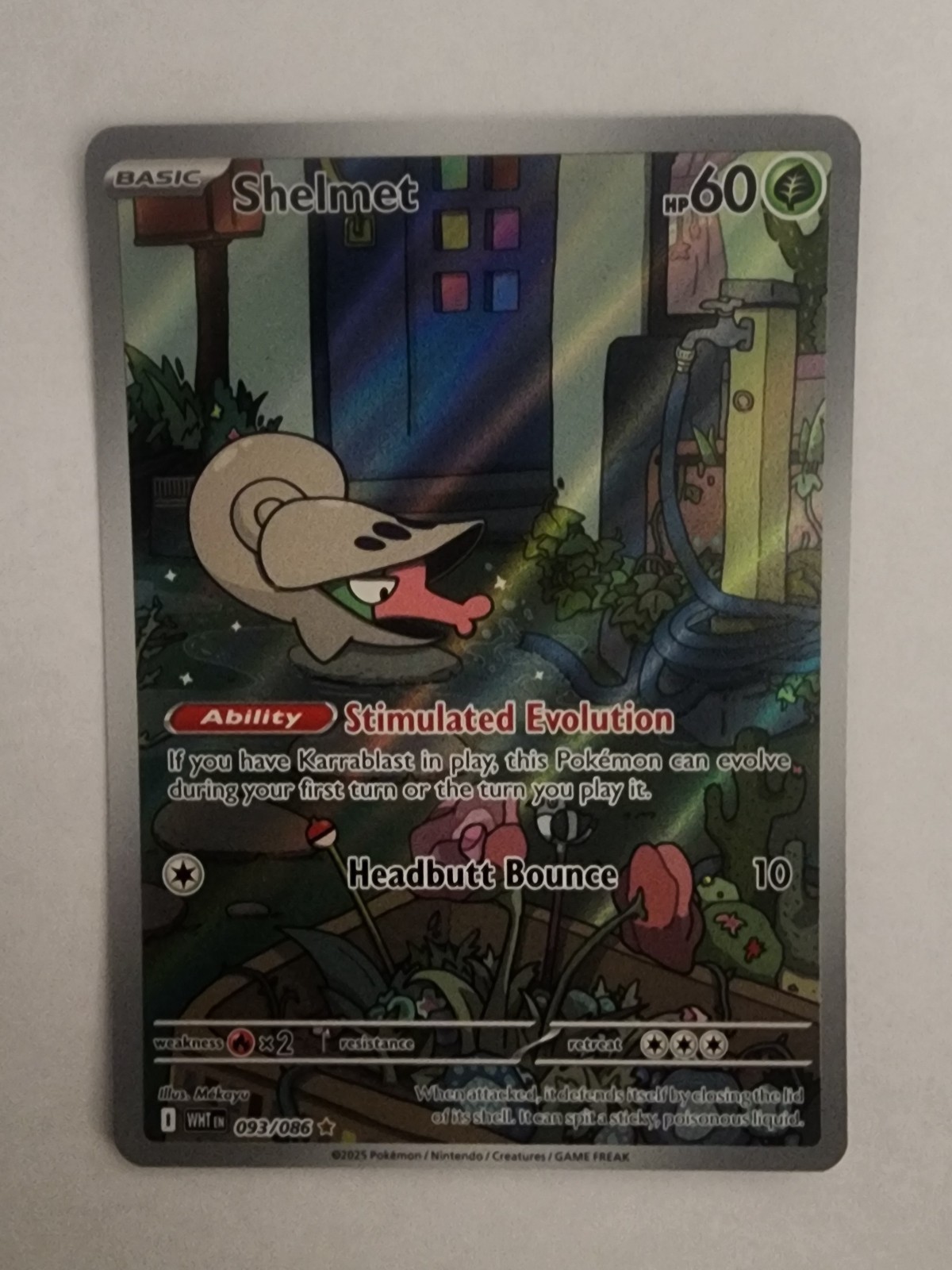 2025 Shelmet #93/086 SV:EN:White Flare Holo Full Art Illustration Rare NM/MINT