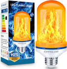 Halloween Decorations Upgraded LED Flame Light Bulbs, 4 Modes Fire Flame Bulb, E