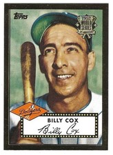 2002 Topps 1952 Reprints #13 Billy Cox Brooklyn Dodgers BV$4 Insert