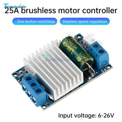 6-26V 300W 25A BLDC 3 Phase DC Brushless Motor Controller PWM Hall Motor Control