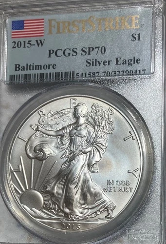 2015 - W  1 Oz Silver American Eagle PCGS SP70