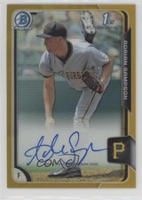 2015 Bowman Chrome Prospects Gold Refractor 4/50 Adrian Sampson Auto 2x4