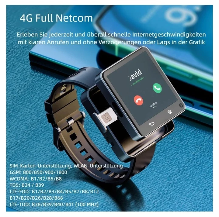 LOKMAT 4G Smartwatch, 4 GB + 64 GB Android 11 Smartwatch-Telefonanruf, 2,64-Zoll - Bild 2 von 4