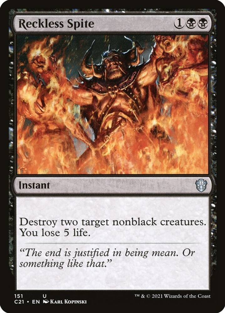 Reckless Spite - [C21 - 151] - LP - MTG - Commander 2021