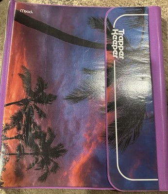 Vintage never used MEAD TRAPPER KEEPER Palm Trees Beach Nights Binder  1'' Rings