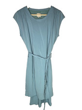 Reiss Light Blue Dress Viscose Sleeveless Belted Knee Length UK 10