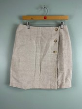 Abercrombie And Fitch Linen Cotton Blend USA Made Skirt Size 12 90s VTG Beige