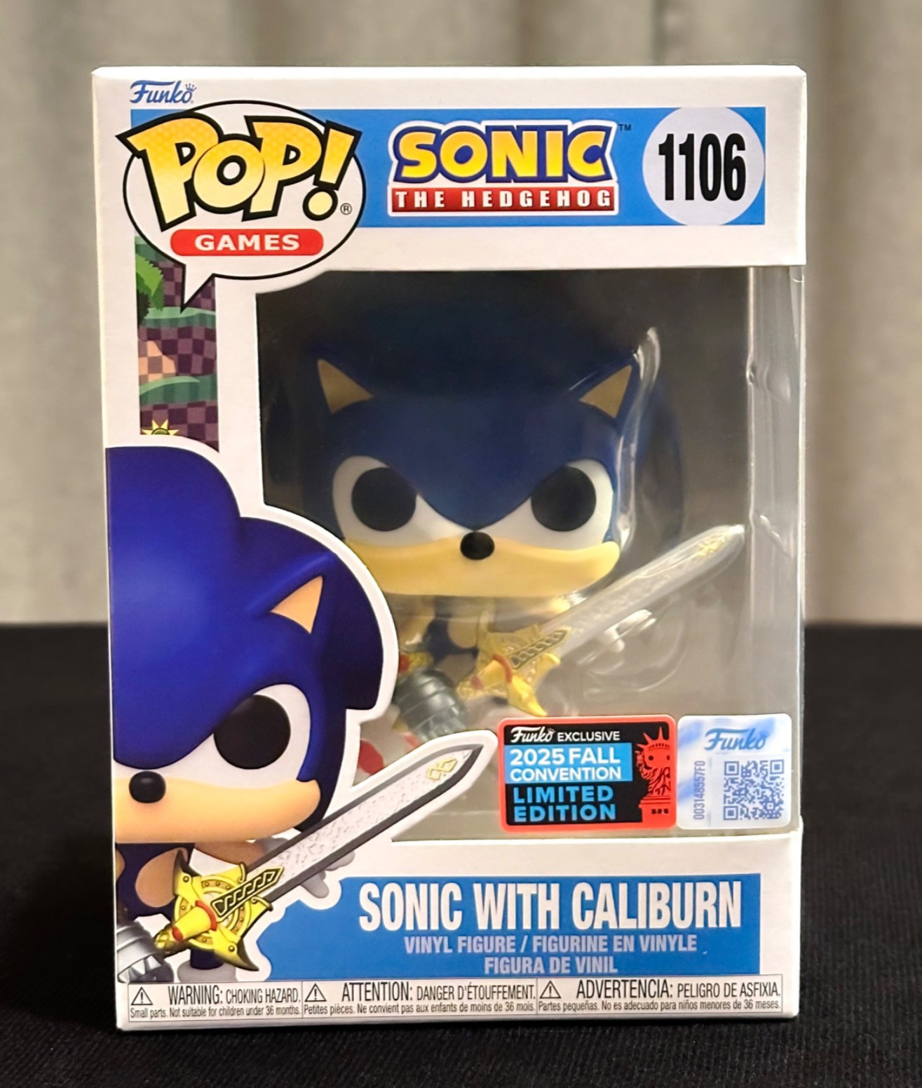 Funko Pop! Sonic with Caliburn #1106 NYCC 2025 Fall Convention w/ Protector