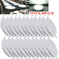 2-40 PACK LED Ceiling Lights Ultra-Thin Recessed Retrofits Kit 6000K Daylight 6W