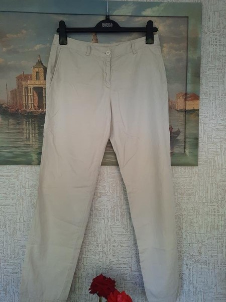 Women Paul & Shark Trousers Beige Cotton 36 / S /